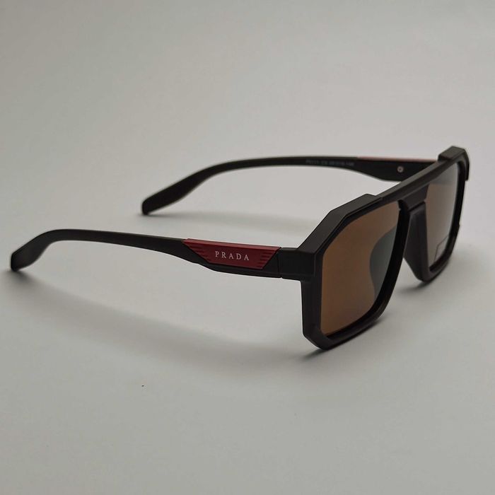 Слънчеви очила с Поляризация Унисекс Черни Кафяви Бели  Правоъгълни