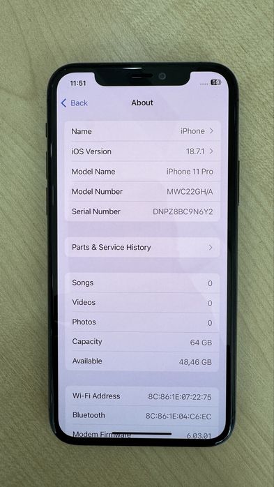 iPhone 11 Pro 64GB Space grey