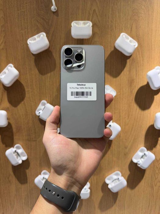 iPhone 15 pro max natural titan 100 yomkost kor dok full