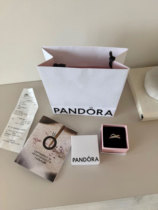 PANDORA Чисто нови позлатени пръстени