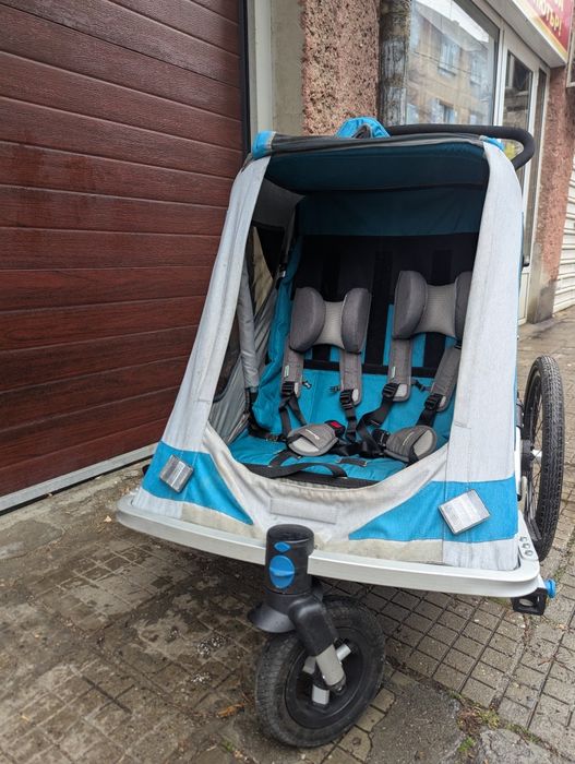 Байк трейлър, ремарке за колело за две деца - немска марка Qeridoo