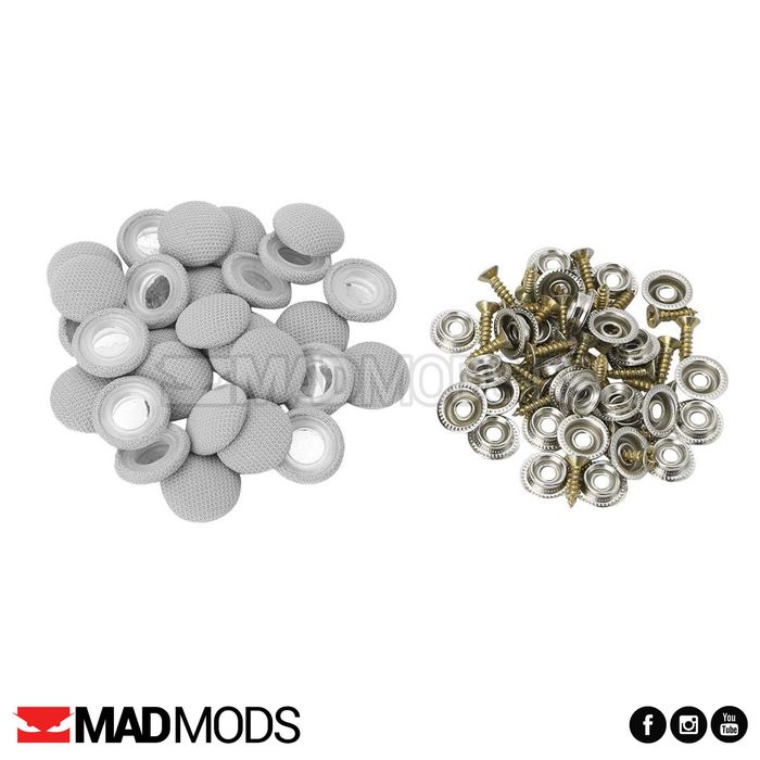 Set reparatie plafon auto dezlipit 30 capse suruburi Gri, Crem, Negru