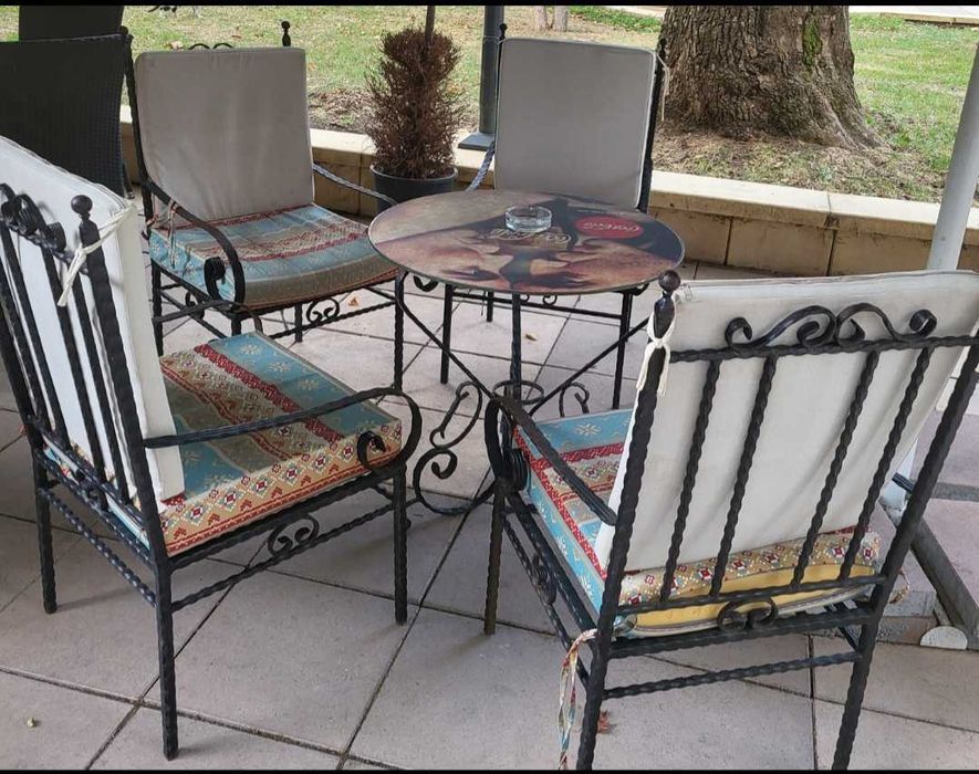 Комплект ковано желязо маса ф60 +4 стола