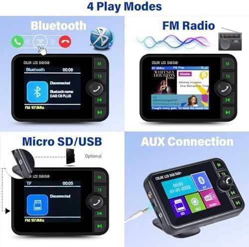Ново DAB+ Bluetooth FM Трансмитер с LCD и TF/AUX за Авто Радио кола