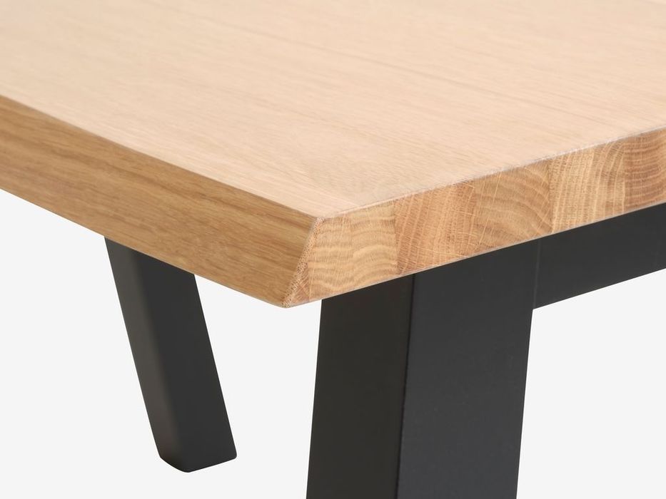 Masa dining stejar natur Skovlunde 160x90 + extensie