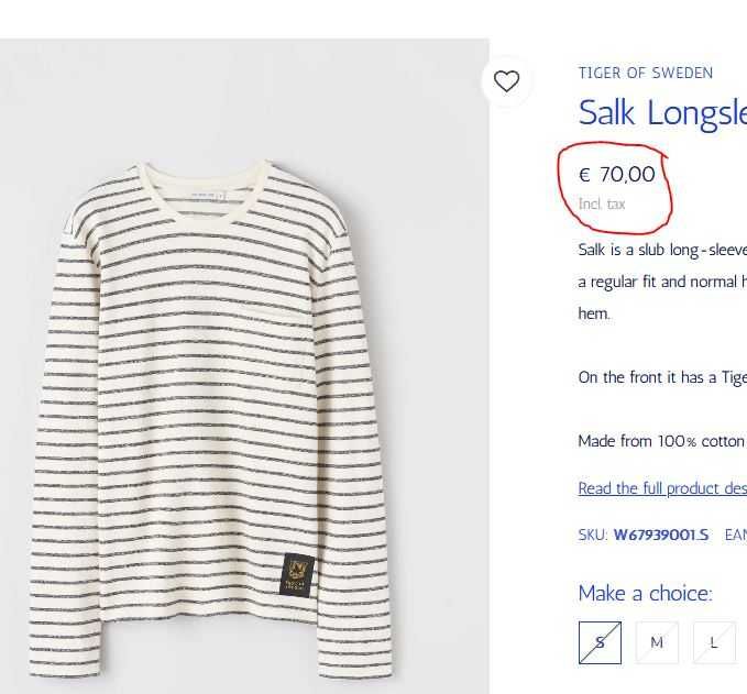 Продавам нова блуза с дълги ръкави Tiger of Sweden размер S