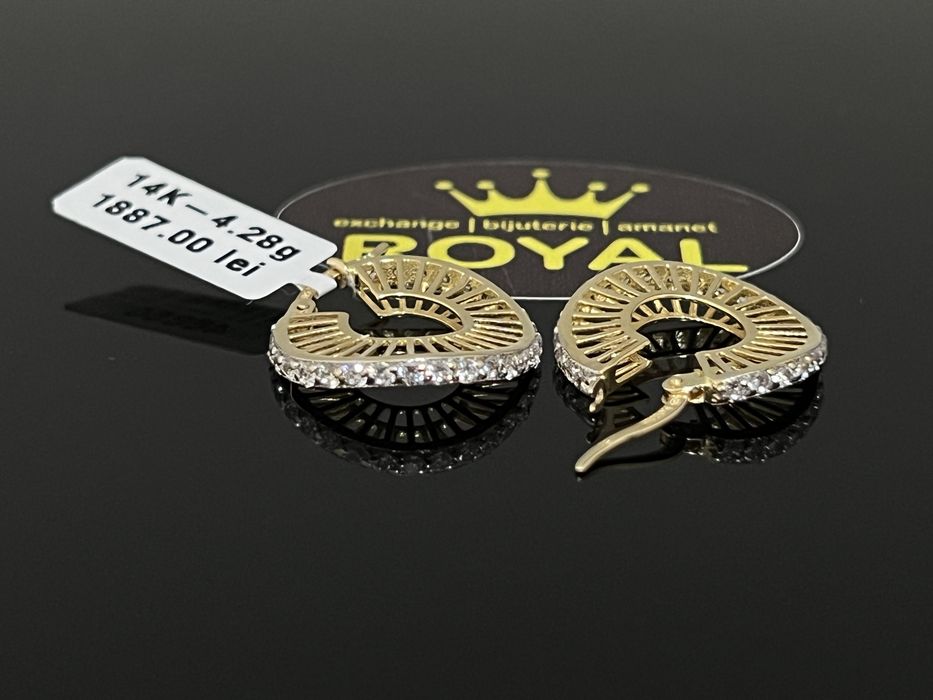 Bijuteria Royal CB : Cercei dama aur 14k 585  4,28 gr