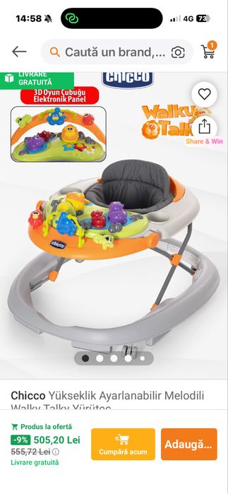 Premergator Chicco Walky Talky, 6luni+