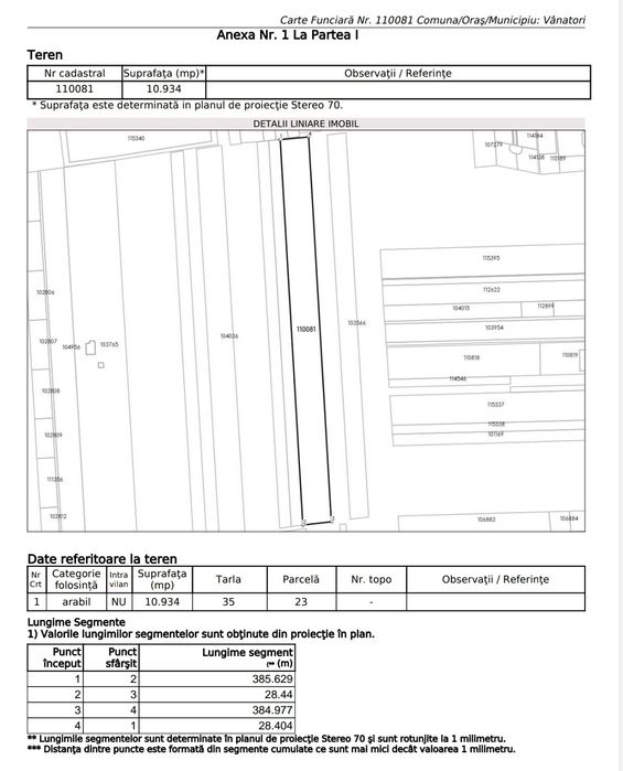 Teren extravilan,Vânători,Galați,zona Elif