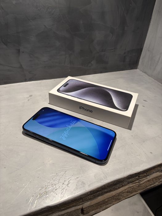 100%! КАТО НОВ Iphone 15 Pro Max Blue Titanium