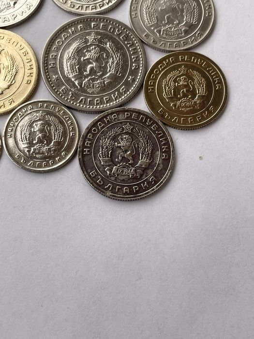 Монети 1, 3, 5, 10, 20, 25, 50 стотинки и 1 лев 1951, 52, 54, 59, 60 г