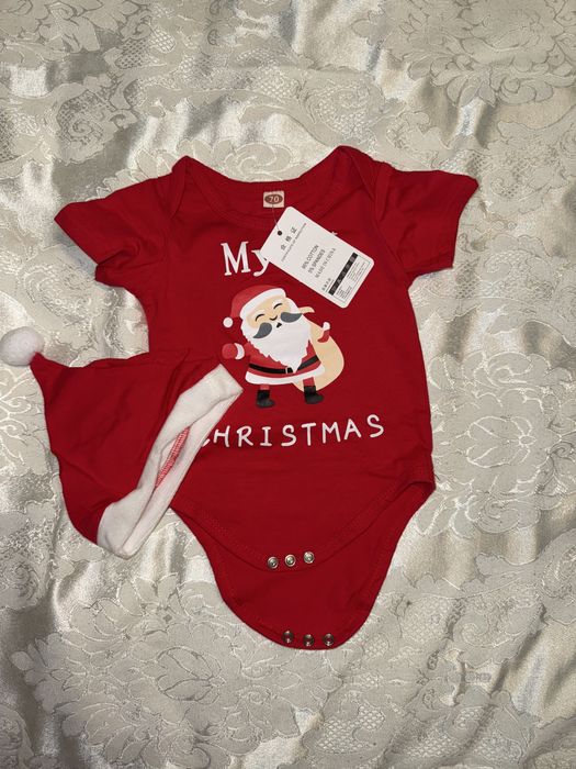 Новогодний боди с шапкой