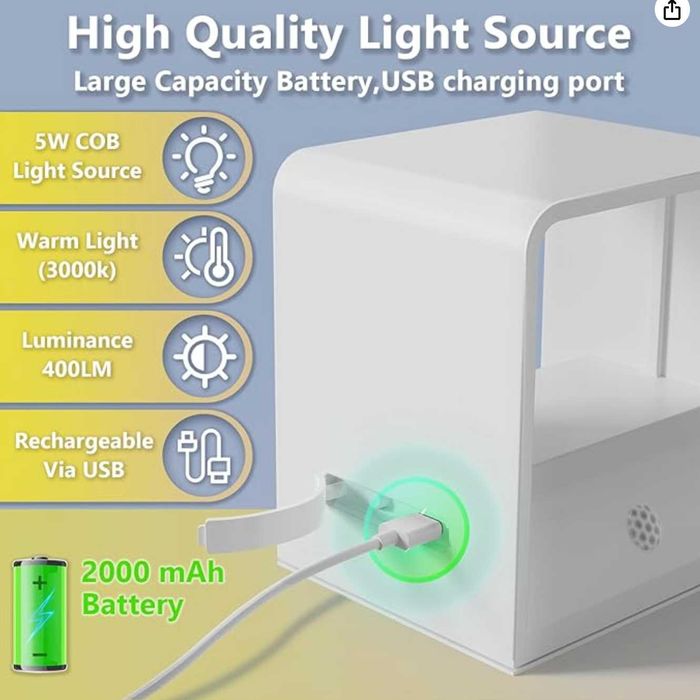 Set 2x Lampa, aplica cu senzor miscare, reincarcabile, lumina calda--