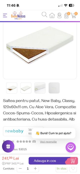 Saltea patut bebe