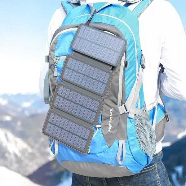 Baterie Camping Externa, Solara Power Bank 20 000 mAh 4 Panouri, Nou!
