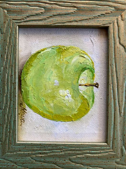 2 миниатюри с плодове- маслени бои , рамкирани
