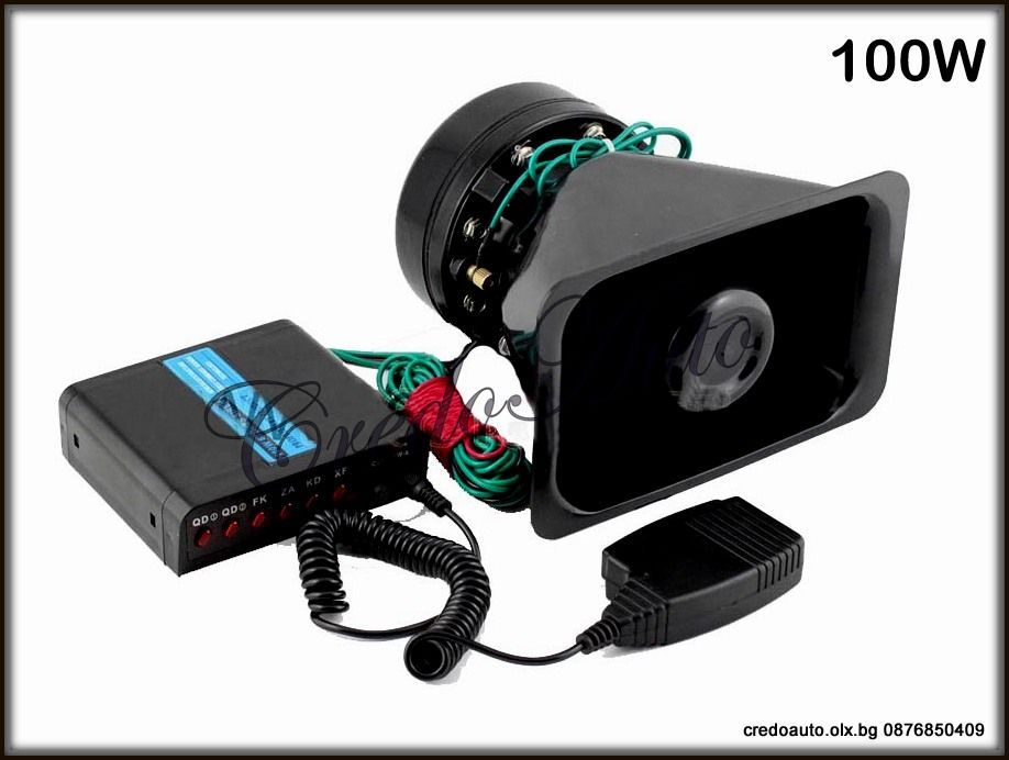 Сирена (гарга) 100W/ HQ100W/200W 12V+Видео Сирени Линейка