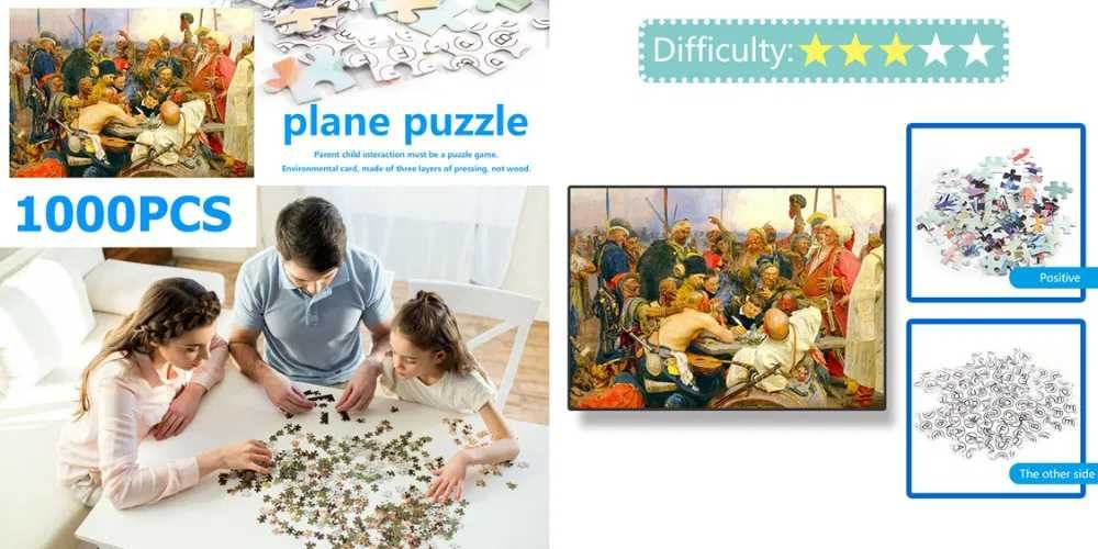 Puzzle Răspunsul cazacilor 1000piese. Marime 75x50cm Nou ambalat!