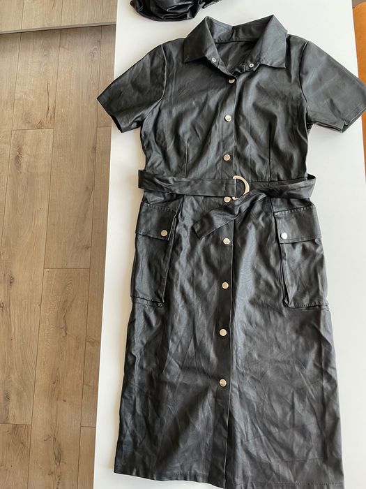 Кожена рокля с коланче !