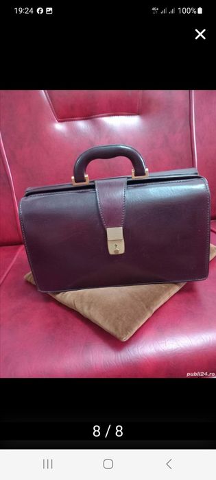 Vind Toscany Lather geanta doctor piele pe marom nouă