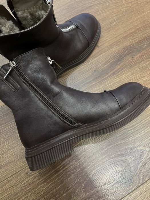 Ботинки зимние, кожаные