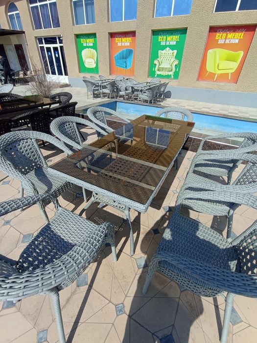 Стол стул ротанг