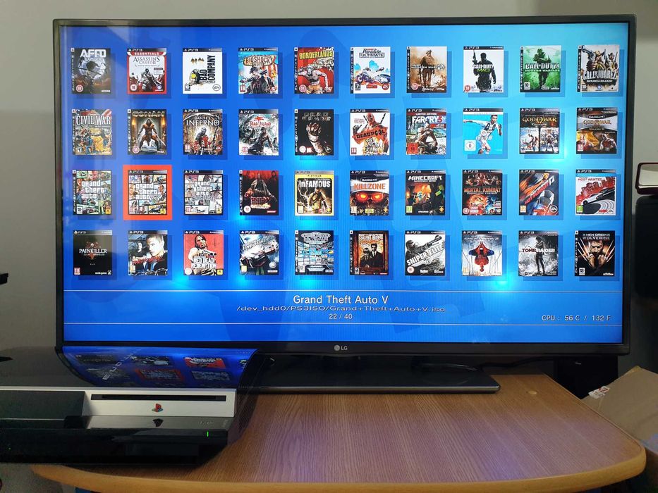 PS3 modat CFW 320 GB + 40 jocuri (GTA V, Red Dead, God of War, NFS)