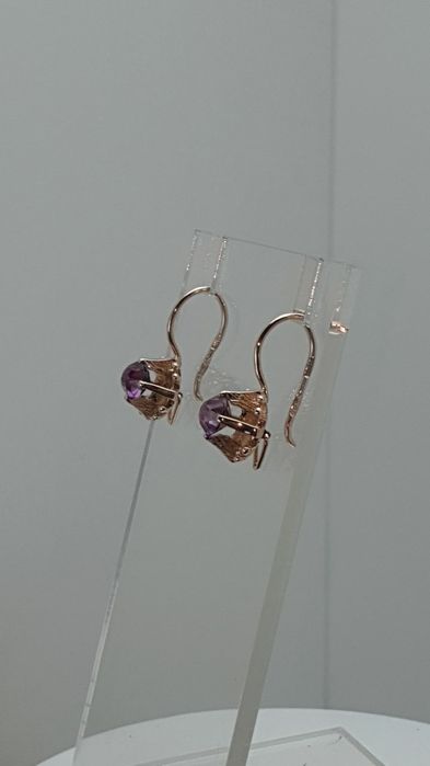 Ссср1981год Свердловские заводские серьги с Корунд Александрито