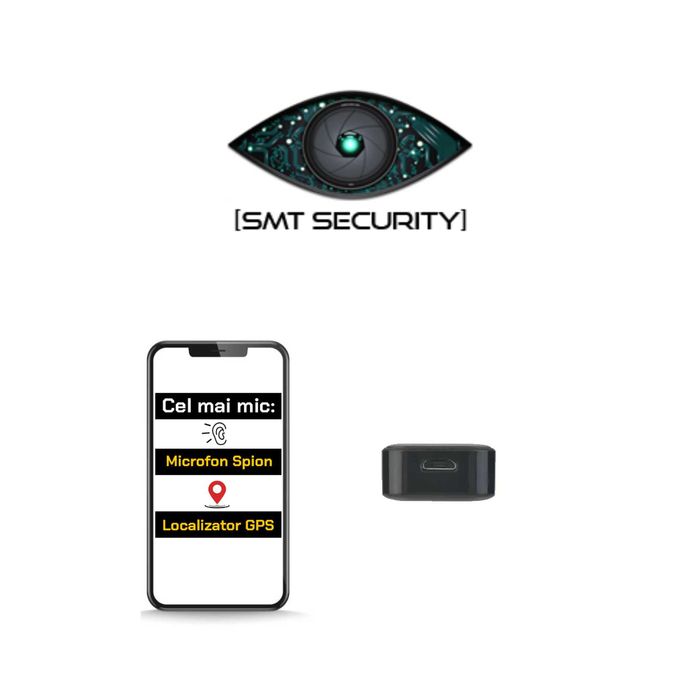 Microfon Spion MIC cu Localizare GPS si Control Prin SMS sau Aplicatie iOS/Android SMT SECURITY