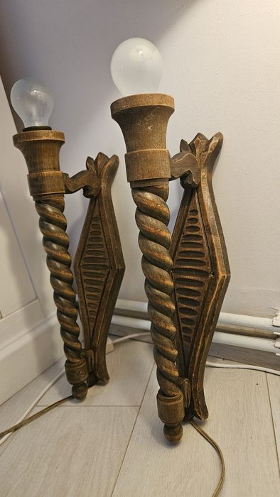 Lampă și aplice lemn masiv vintage