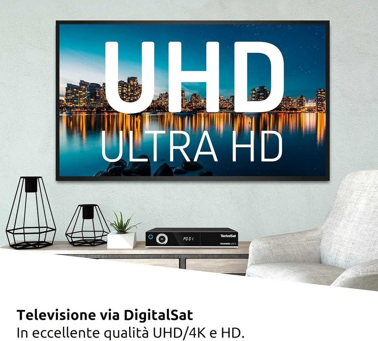 Decodor satelit, TechniSat, TECHNIBOX UHD S, TwinTuner, 4K - sigilat -