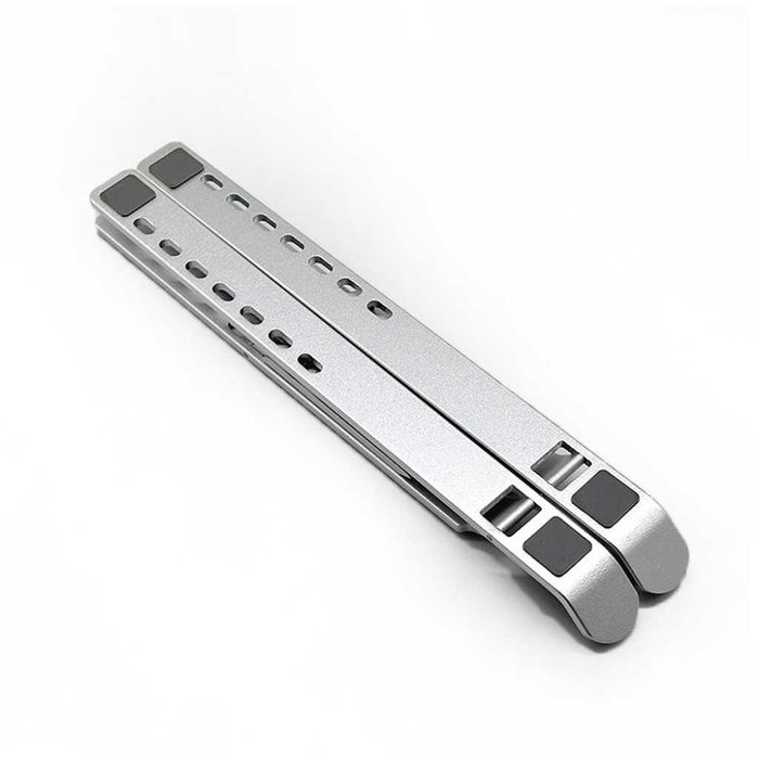 Сгъваема поставка за лаптоп, ергономичен дизайн, 25x18 см, сребриста