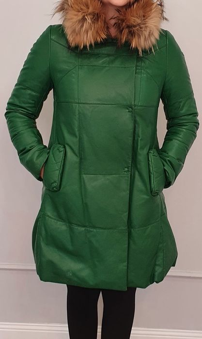 Продам  пуховик кожаный