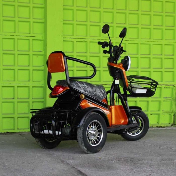 Двуместна електрическа триколка Pudding 1800W-48V-20Ah-ORANGE