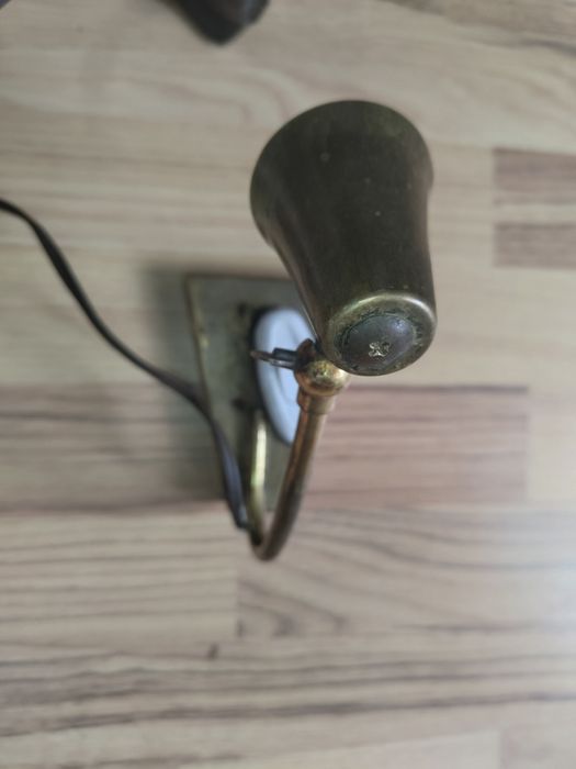 Mini lampa de birou veche din alama