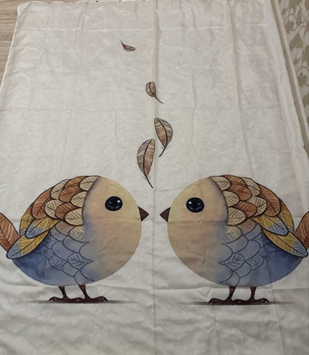 Шторы  для  ванны на кольцах, тканевые