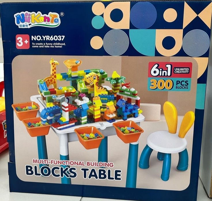 Игровой Лего Столик 2в1 со стульчиком