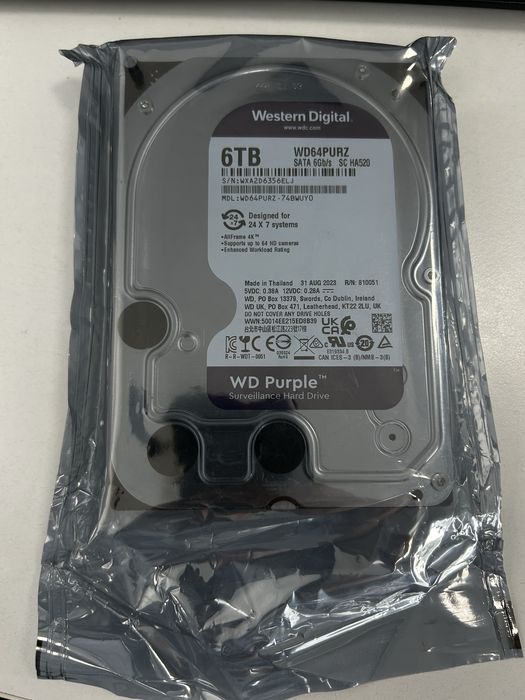 Продам HDD 6 tb WD PURZ