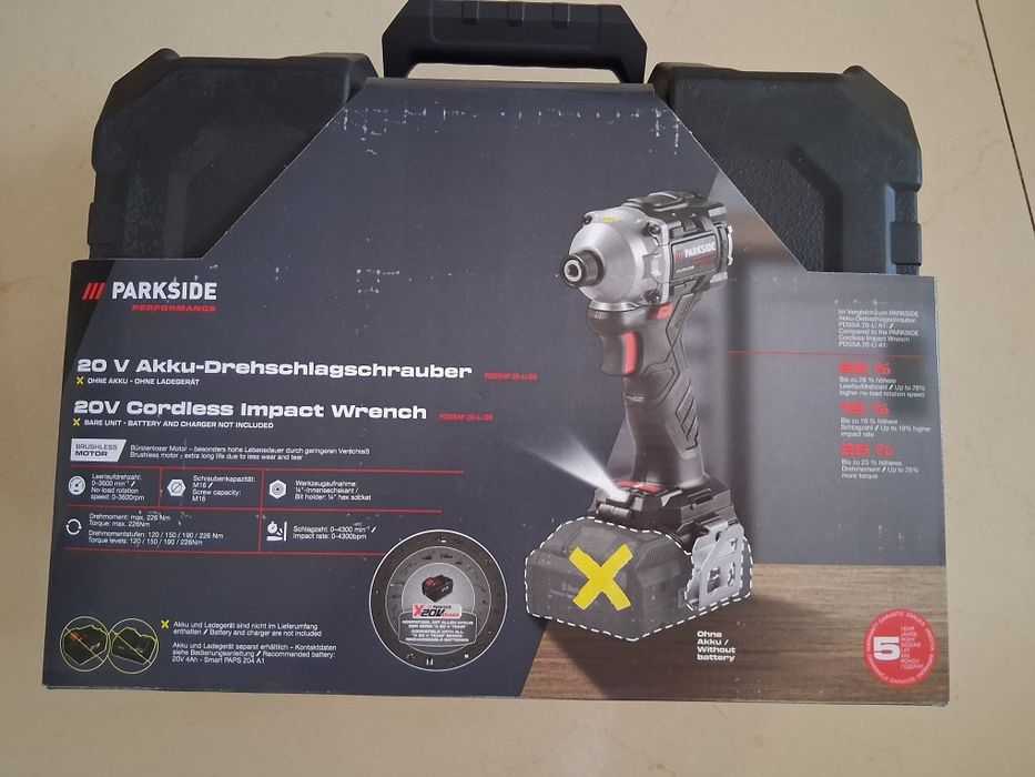 Autofiletanta Parkside Performance 226 Nm cu impact tangential
