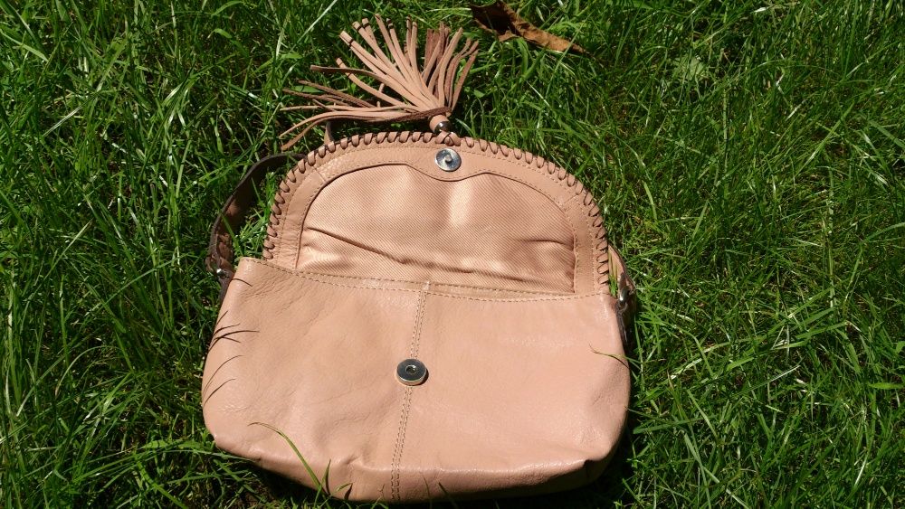 Дамска чанта de Bijenkorf ест. кожа пепел от рози