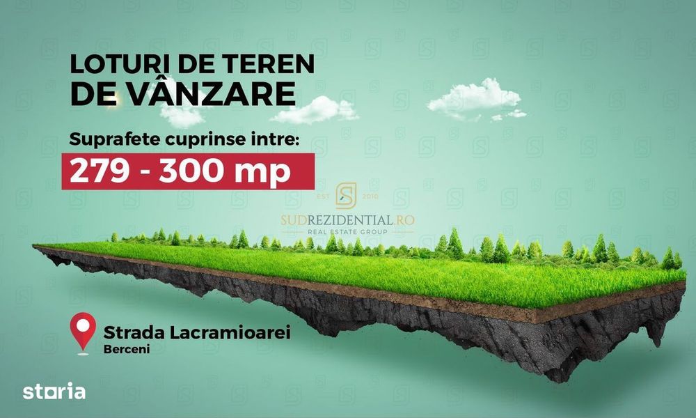 Lot de teren de vanzare, Comuna Berceni, 300 mp, locatie excelenta