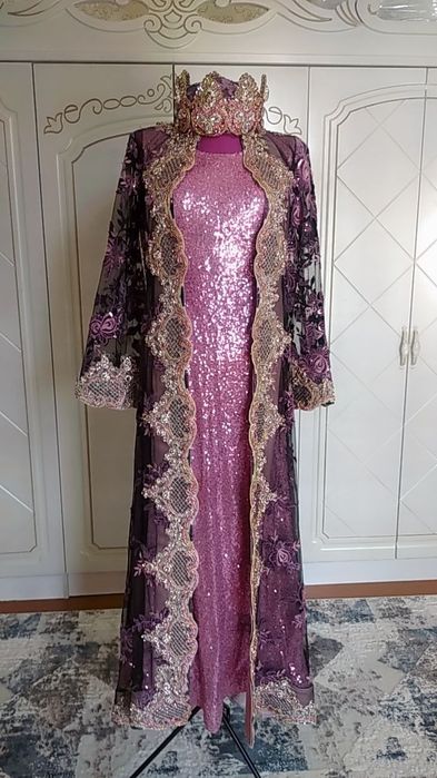 Ансамбль халат дасрумол калпок