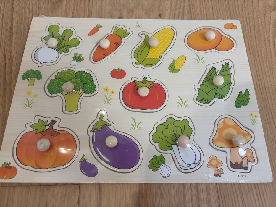 Set jucarii - Puzzle cu maner si masina de pompieri