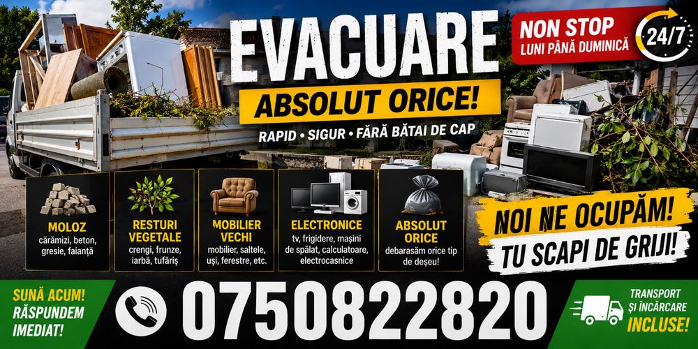 Evacuăm moloz și deșeuri – rapid și ieftin