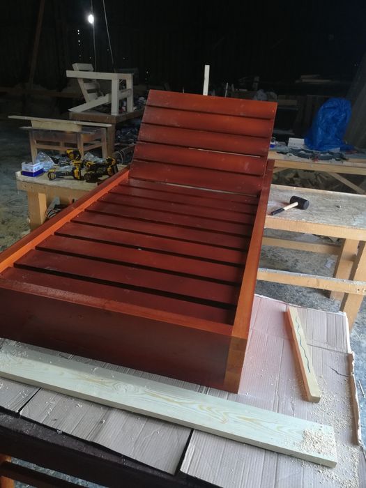 Reducere 20%Sezlong plaja lemn masiv PIN NORDIC 500lei