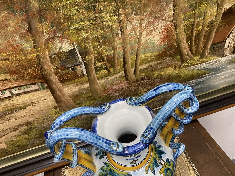 Испанска керамична ваза Talavera Josefina 1960 1975 Испания голяма