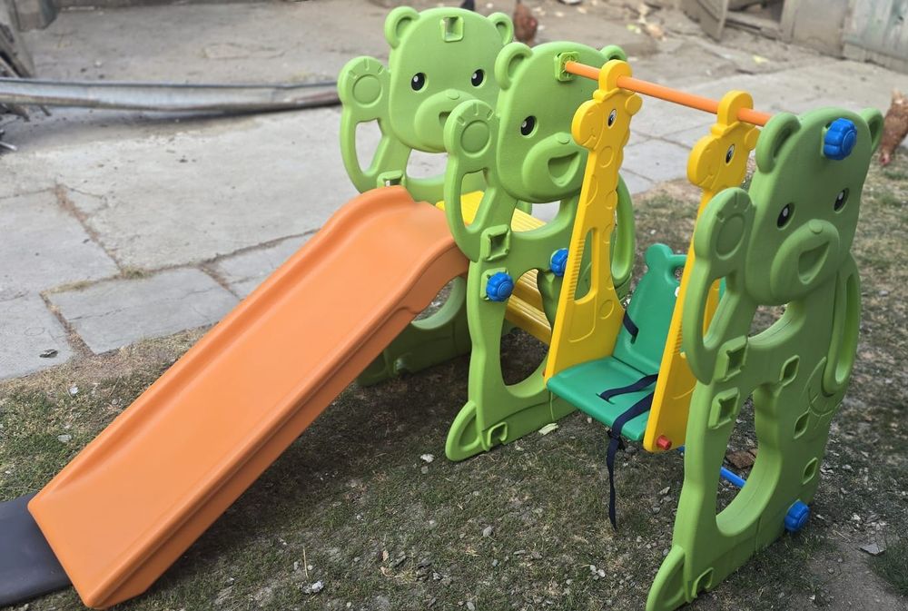 Leagăn cu tobogan copii