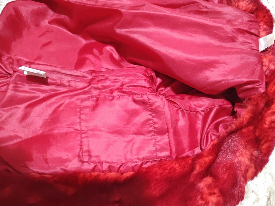 Haină blană roșie fetițe
