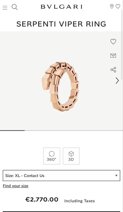 Bulgari Serpenti гривна 18к