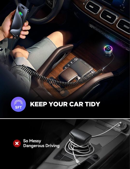 Зарядно за кола/FM трансмитер Joyroom JR-CCB02